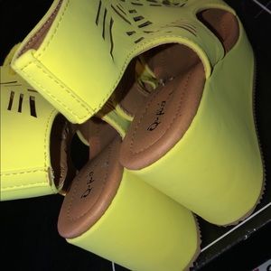 Neon Yellow Platform Heels
